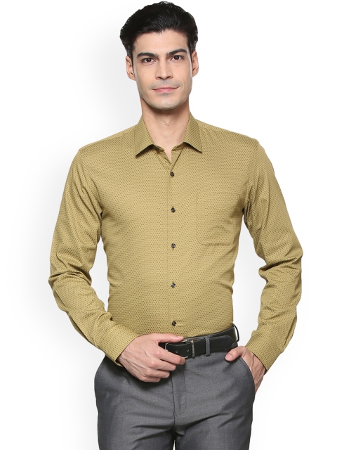

Peter England Men Khaki Slim Fit Printed Formal Shirt