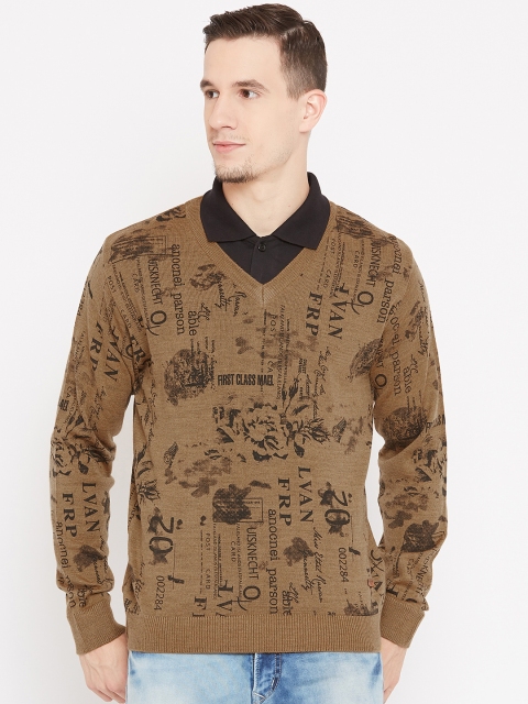 

Duke Men Brown & Black Printed Sweater