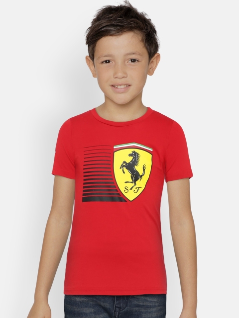 

Puma Boys Red Printed Round Neck T-shirt