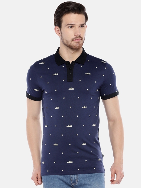 

Puma Men Navy Blue Printed Polo Collar T-shirt