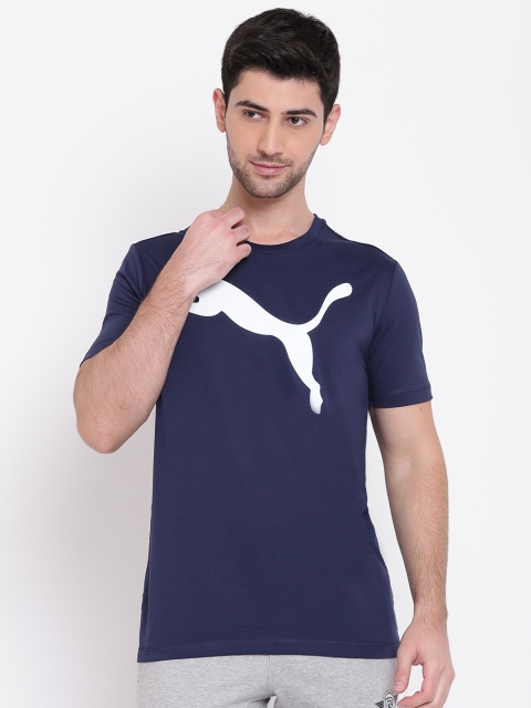 

Puma Men Navy Blue Printed ESS Active Big Logo T-shirt