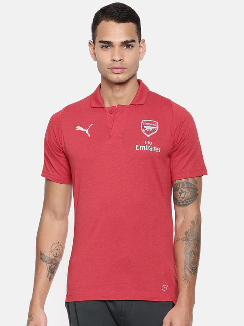 

Puma Men Red Printed Arsenal FC CASUAL Performance SS Polo Collar T-shirt