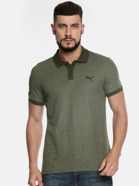 

Puma Men Olive Green India Contrast Heather Solid T-Shirt