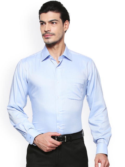 

Van Heusen Men Turquoise Blue Self Design Formal Shirt