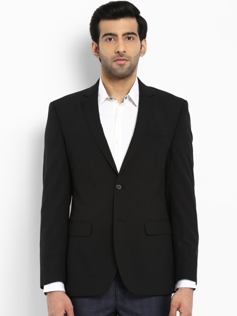 

Park Avenue Men Black Solid Regular Fit Single Breasted Formal Blazer