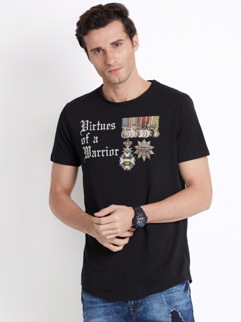 

SF JEANS by Pantaloons Men Black Printed Round Neck T-shirt