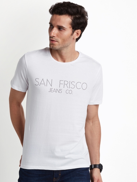 

SF JEANS by Pantaloons Men White Embellished Round Neck T-shirt