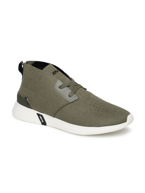 

Levis Men Olive Green Suede Sneakers