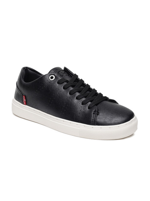 

Levis Men Black Leather Sneakers