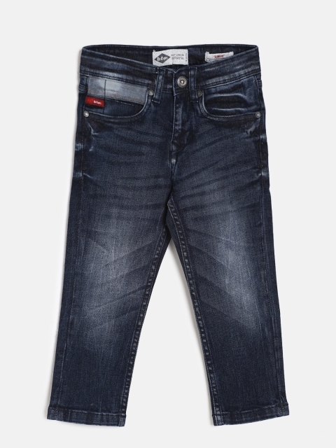 

Lee Cooper Boys Navy Blue Regular Fit Mid-Rise Clean Look Jeans