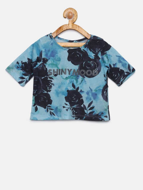 

Lee Cooper Girls Blue Printed Round Neck T-shirt