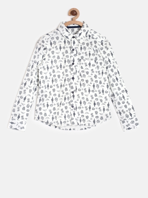 

Lee Cooper Boys White Regular Fit Printed Casual Shirt