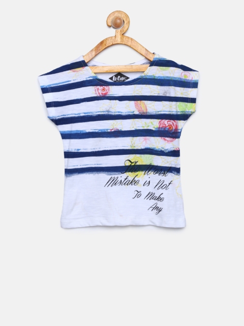 

Lee Cooper Girls Blue & White Printed Round Neck T-shirt