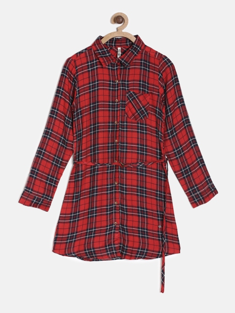 

Lee Cooper Girls Red Checked Shirt Style Dress