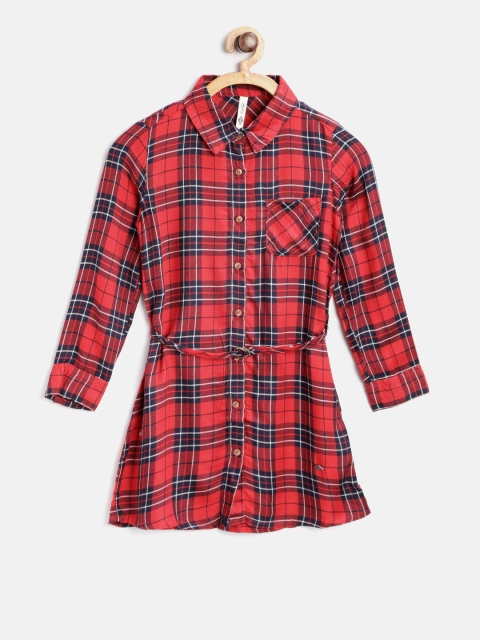 

Lee Cooper Girls Red & Navy Checked Shirt Dress