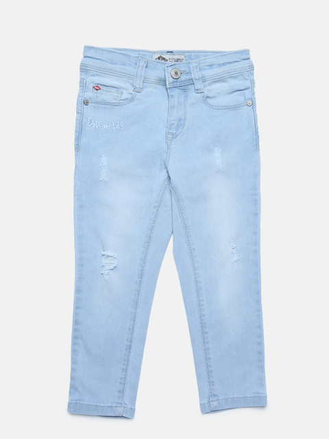 

Lee Cooper Girls Blue Regular Fit Mid-Rise Low Distress Jeans