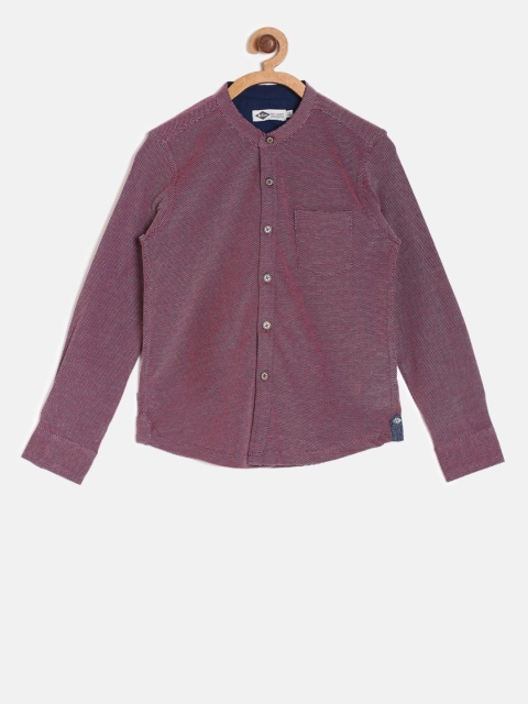 

Lee Cooper Boys Maroon Regular Fit Solid Casual Shirt