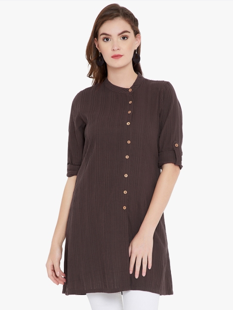 

Ruhaans Brown Solid Tunic