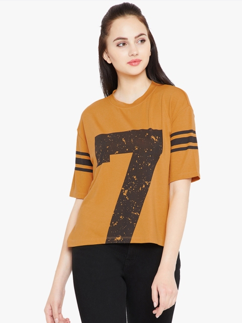 

Ruhaans Women Mustard Printed Top