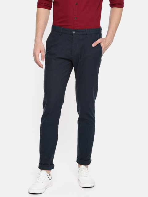 

U.S. Polo Assn. Men Navy Blue Austin Slim Fit Solid Chinos