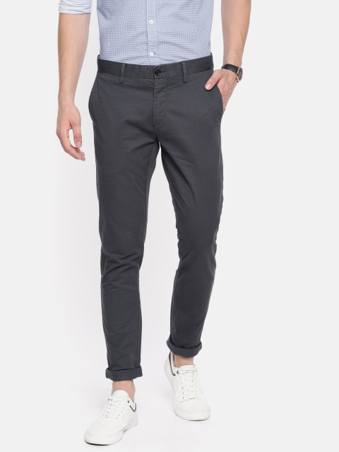 

U.S. Polo Assn. Men Navy Blue Slim Fit Printed Regular Trousers