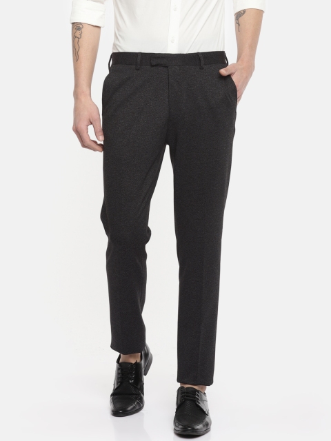 

U.S. Polo Assn. Men Black Super Slim Fit Printed Regular Trousers