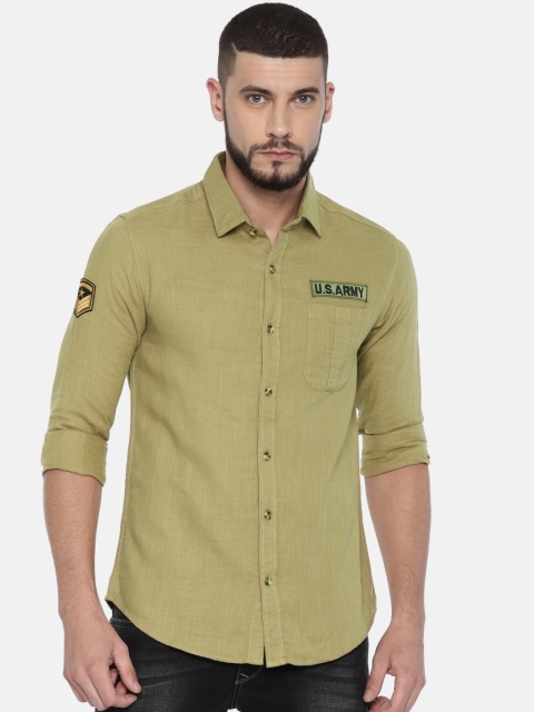

The Indian Garage Co Men Khaki Slim Fit Solid Casual Shirt