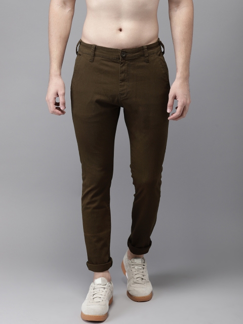 

HERE&NOW Men Coffee Brown Slim Fit Solid Chinos