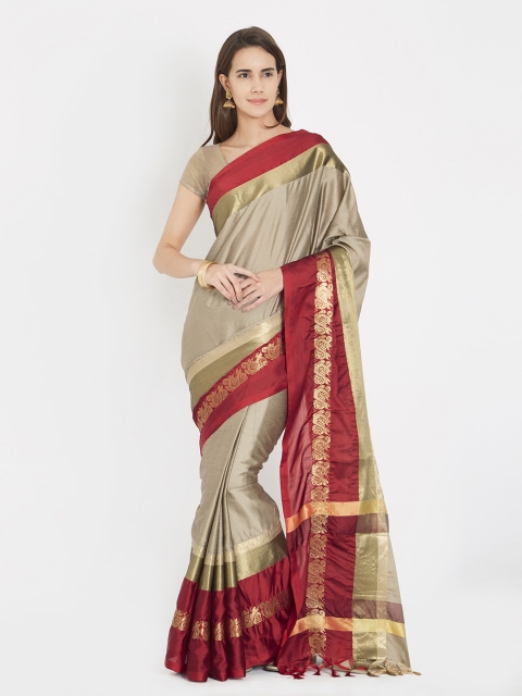 

Rajesh Silk Mills Beige Solid Saree