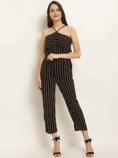 

Marie Claire Black & White Striped Basic Jumpsuit