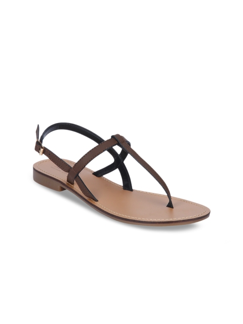 

Mode by Red Tape Women Brown Solid Synthetic T-Strap Flats