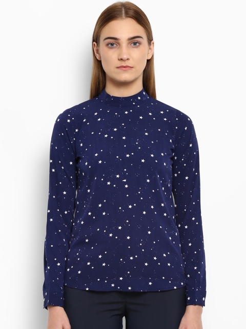 

Park Avenue Women Blue Printed A-Line Top