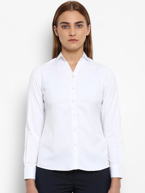 

Park Avenue Woman White Regular Fit Solid Casual Shirt