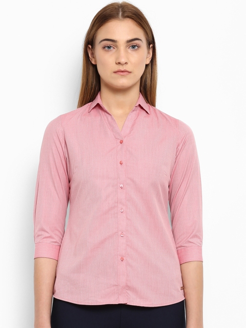 

Park Avenue Woman Pink Regular Fit Self Design Casual Shirt