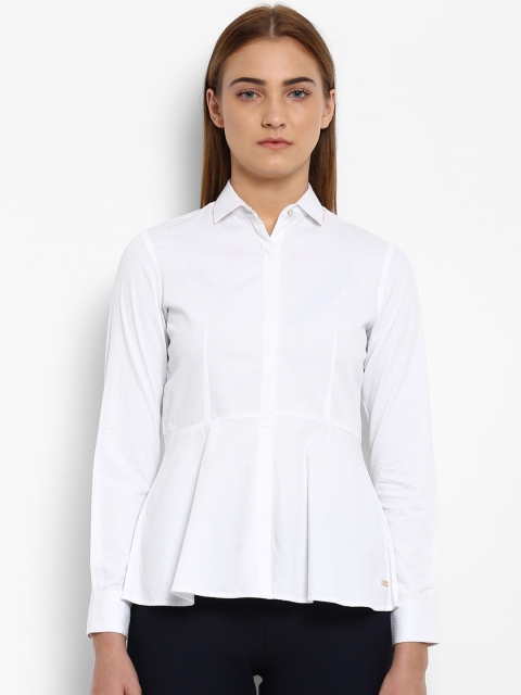 

Park Avenue Woman White Regular Fit Self Design Casual Shirt