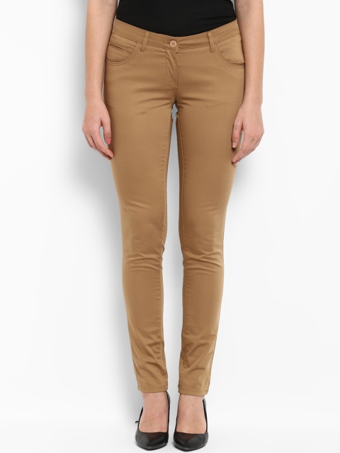 

Park Avenue Women Khaki Regular Fit Solid Trousers