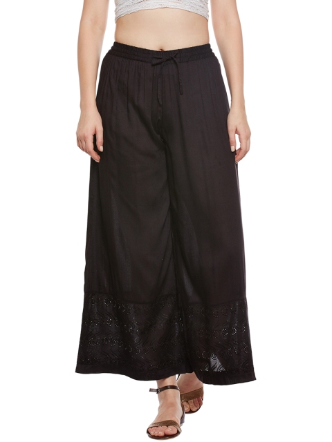 

Be Indi Women Black Flared Solid Palazzos