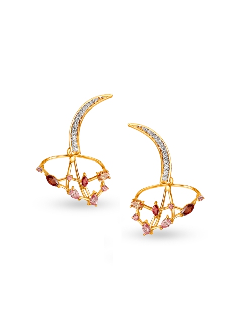 

Mia by Tanishq 14KT Yellow Gold Cubic Zirconia Stud Earrings