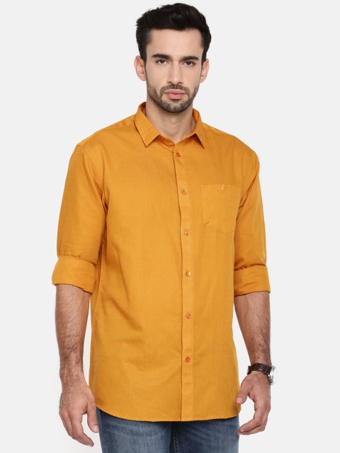 

Khoday Williams Men Mustard Nuvo Regular Fit Self Design Casual Shirt