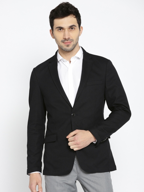 

ColorPlus Men Black Contemporary Fit Solid Formal Blazer