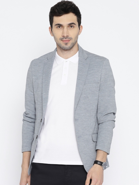 

ColorPlus Men Grey Solid Contemporary Fit Single-Breasted Casual Blazer