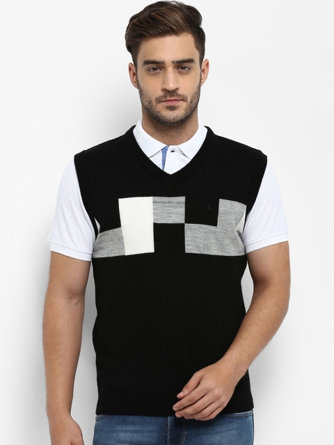 

Parx Men Black Solid Sweater Vest
