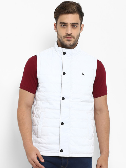 

Parx Men White Solid Padded Jacket