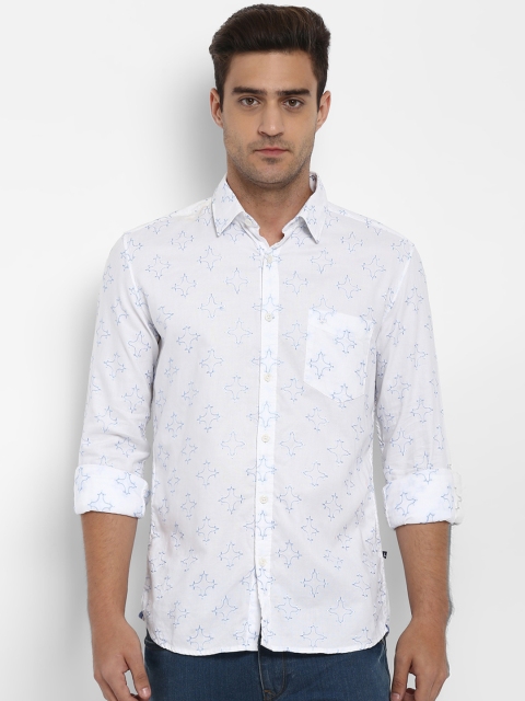 

Parx Men White Slim Fit Printed Casual Shirt