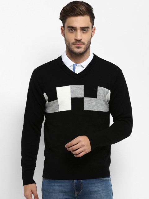 

Parx Men Black Solid Pullover