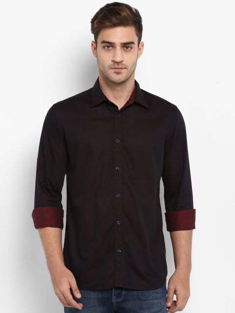 

Parx Men Black & Red Slim Fit Solid Casual Shirt