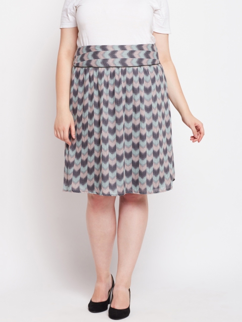 

Oxolloxo Women Charcoal A-Line Knee-Length Skirt