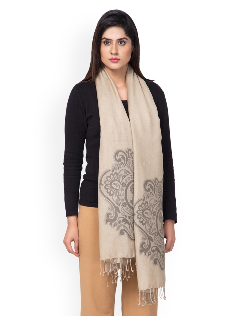 

SHINGORA Women Off-White Woven Design Reversible Stole
