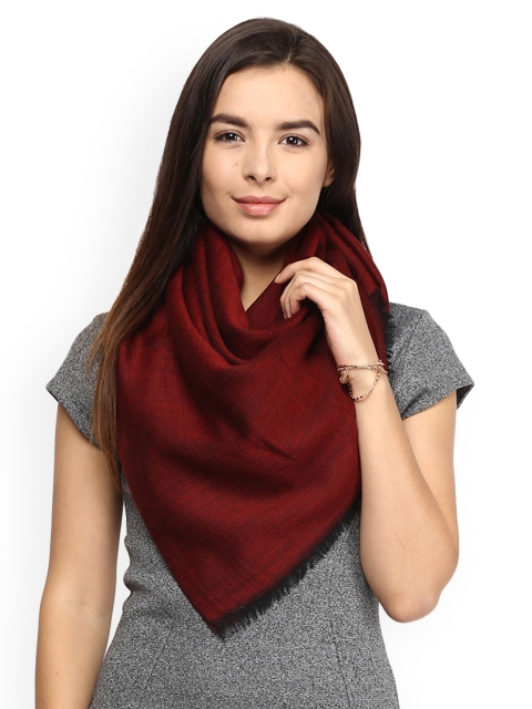 

SHINGORA Women Maroon Solid Woollen Shawl