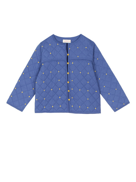 

My Little Lambs Girls Blue Solid Lightweight Quilted Jacket